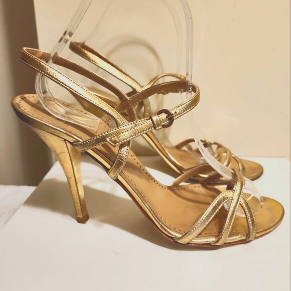 Moschino Cheap & Chic Gold Strappy Stiletto Heel Sandals Sz.8/38.5 Ret.$475 - Picture 2 of 7